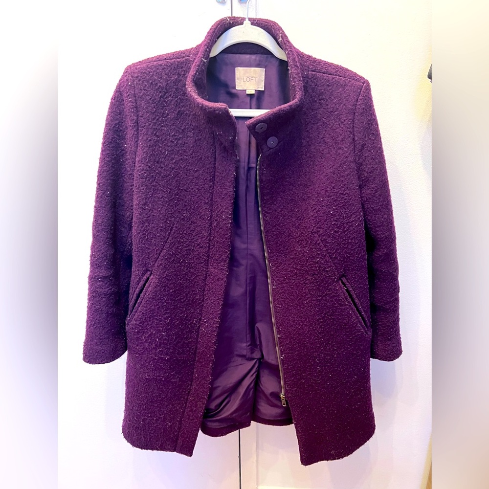Loft Purple Wool Coat